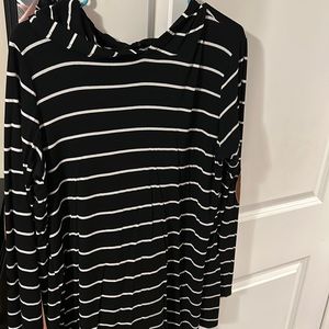 Black and white stripe light weight hoodie